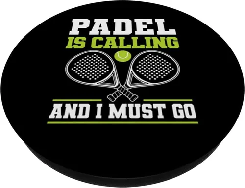 Vista 2 de Padel is Calling y I Must Go Paleta de pádel PopSockets Adhesivo PopGrip