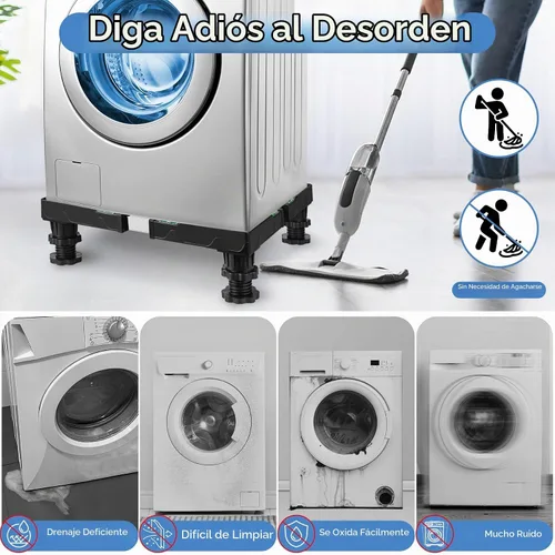 Vista 4 de ToLanbbt Soporte para Mini Nevera de Altura Ajustable 4.1"-5.1" Base de Soporte para Lavadora y Secadora con 4 Pies Resistentes Soporte para Máquina
