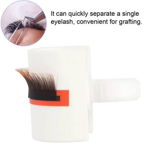 Vista 2 de Anillo de pegamento para extensiones de pestañas con soporte de pestañas en forma de U, taza de pegamento desechable para extensiones, paleta