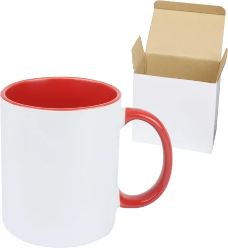 Vista 8 de Taza de café de cerámica de 11.0 onzas para sublimación, embalada en caja blanca