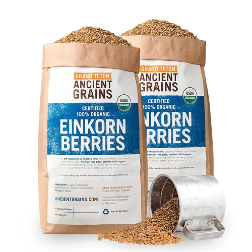 Vista 8 de Grand Teton Ancient Grains - Bayas de Einkorn 100% orgánicas, Farro Piccolo de grado alimenticio premium, bayas de trigo Einkorn, grano Einkorn