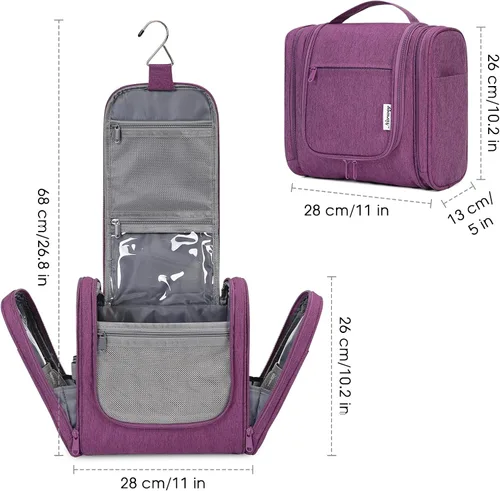 Vista 6 de Bolsa de Aseo Colgante Narwey para Mujeres, Organizador de Maquillaje de Viaje, Bolsa de Artículos de Aseo para Cosméticos, Accesorios Esenciales