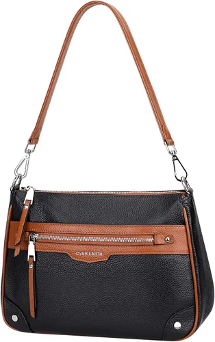 Vista 2 de Over Earth Bolsos cruzados de cuero para mujer, bolsos pequeños tipo hobo para mujer