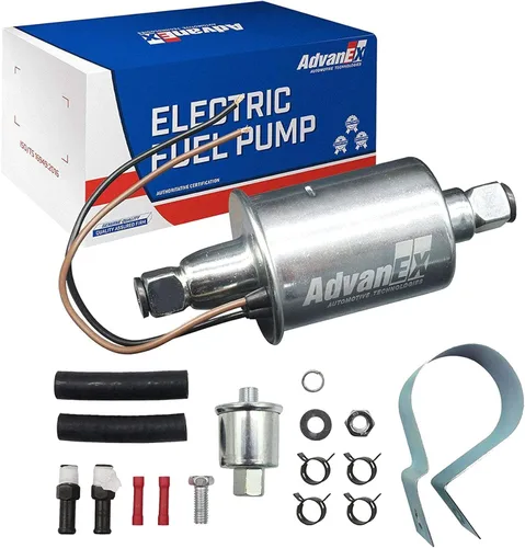 Vista 7 de Bomba de combustible eléctrica de 12 V universal de baja presión 5-9 PSI gasolina diésel en línea de metal sólido compatible con carburador HEP-02A