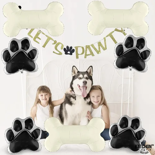 Vista 6 de KatchOn, Globos grandes para perros de 29 pulgadas, paquete de 8, globos de perro para fiesta de cumpleaños, globos con estampado de patas