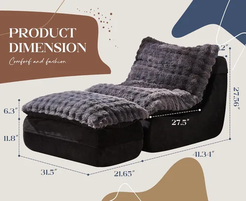 Vista 2 de Hobestluk - Sofá de espuma para espacios pequeños, sofás cómodos con reposapiés, sofá reclinable, sofás pequeños para sala de estar, dormitorio