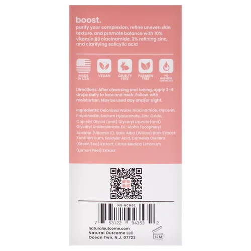 Vista 7 de Suero de niacinamida B-Boost de natural outcome para mujer - Suero de 2 onzas