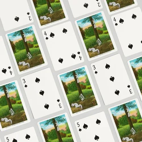 Vista 4 de Olney, Illinois, vista del hogar de las ardillas blancas (52 cartas de juego, baraja de cartas de tamaño póquer con comodines)