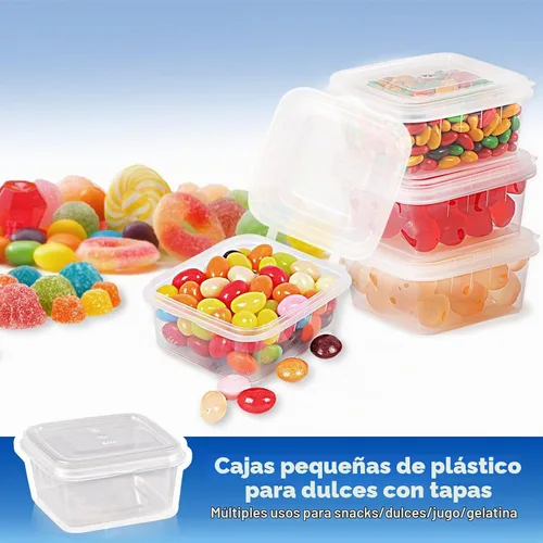 Vista 6 de Recipientes de plástico de 3.4 fl oz con tapas (paquete de 200), recipientes de condimentos con tapas, tazas de porciones, tazas de salsa de soufflé