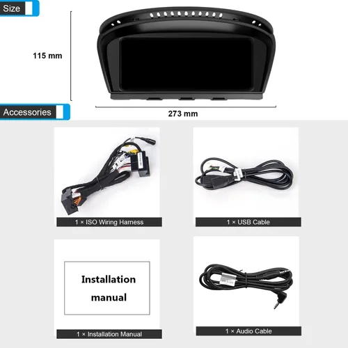 Vista 7 de PEMP Pantalla Linux de 8.8 pulgadas para BMW E60 E90 CCC con cable e inalámbrico CarPlay Retrofit Android Auto Display Mirror Link Car Radio