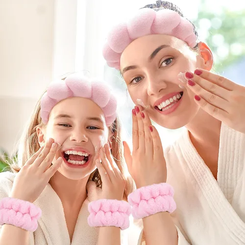 Vista 3 de Diadema de spa para lavar la cara, diademas suaves para el cuidado de la piel para eliminación de maquillaje, ducha, diadema de maquillaje