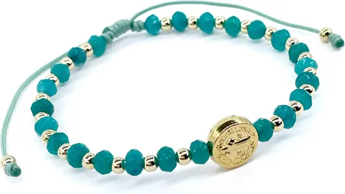 Vista 17 de St Benedict Coin and Natural Round Red Coral Beads Adjustable Bracelet for Women
