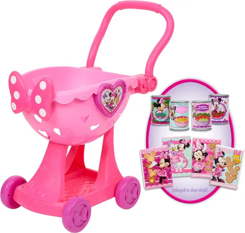Vista 5 de Carrito de compras del salón de belleza de los ayudantes felices de Minnie, juguetes para niños oficialmente licenciados de 3 años en adelante