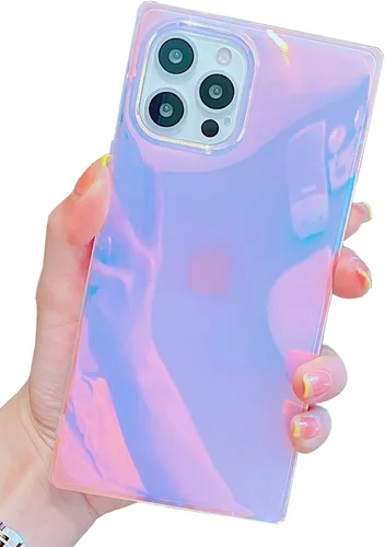 Vista 30 de Elegante Funda con Concha de Madre Perla para Niña Compatible con iPhone 14 de 6.1 Pulgadas, Funda Rectángulo con Borde, Elegante y delgada