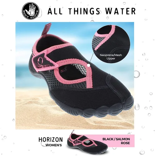 Vista 3 de Body Glove Zapatos de agua para mujer (lago, aeróbicos, natación, deportes acuáticos, playa, zapatos de agua para mujer), color negro y azul Oasis