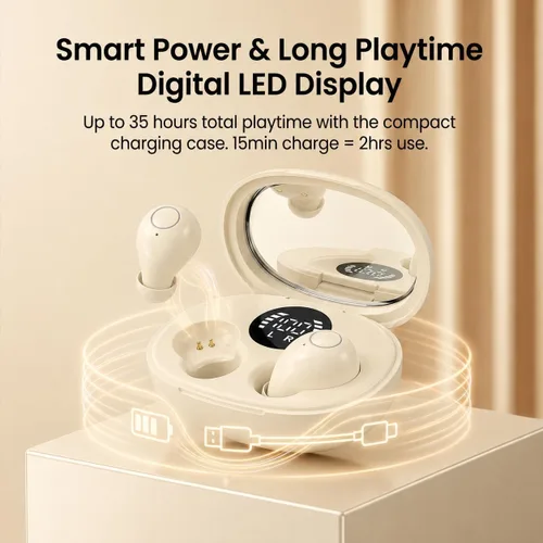 Vista 7 de Mini auriculares invisibles del sueño, pequeños auriculares Skin tone
