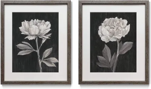 Vista 10 de Renditions Gallery Antique Coral in Navy (1) 2 Piece Framed Artwork Set, Underwater Ocean Themed Pair, Blue, Modern Distressed Silver Frame, White