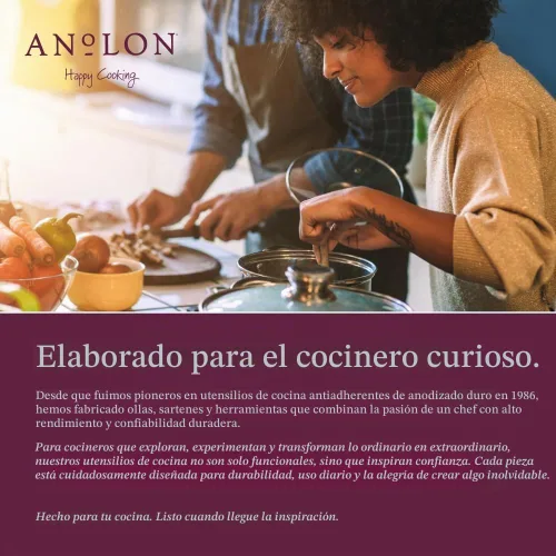 Vista 11 de Anolon Nouvelle - Juego de ollas y sartenes de acero inoxidable, 10 piezas Stainless Steel Cookware Set with Lids, Oven Safe to 500°F, Durable