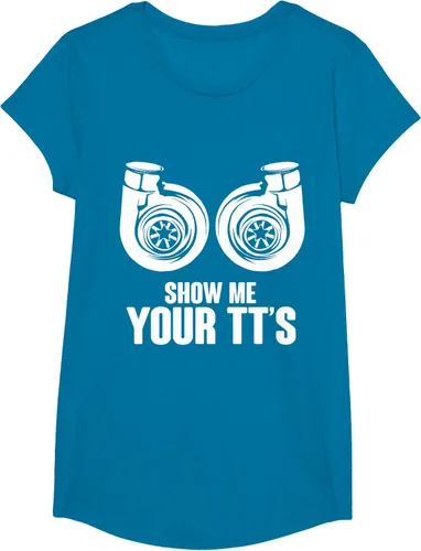 Vista 75 de Funny Show Me Your TT's Twin Turbo Car Racing Camiseta, Negro, S