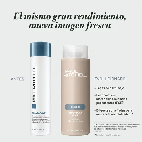 Vista 2 de Paul Mitchell Shampoo One, Cleanses + Balances Moisture, for All Hair Types