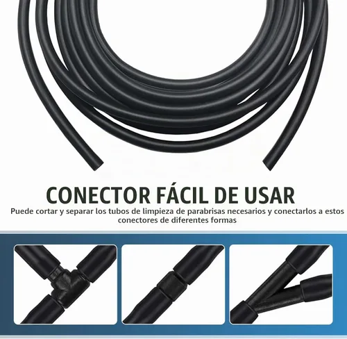 Vista 7 de Kit de manguera de limpiaparabrisas para auto lekudo Pack-30, manguera de goma flexible a prueba de fugas de 13 pies, con conector de manguera tipo