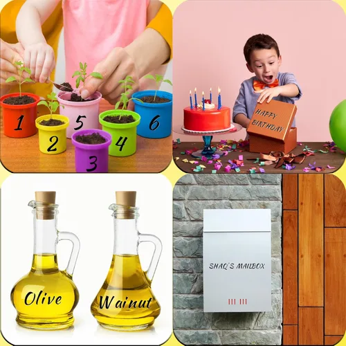 Vista 5 de 710 piezas de 10 hojas de calcomanías de letras, autoadhesivas, impermeables, de 1 pulgada, calcomanías de vinilo para números de buzón, calcomanías