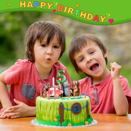 Vista 3 de Fumete 13 velas de dinamita, velas de cumpleaños de píxeles verdes, decoración de cumpleaños temática de juego para temática de píxeles