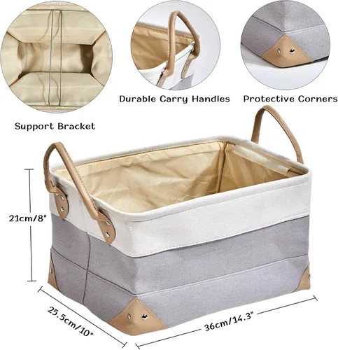 Vista 7 de Cesta de almacenamiento personalizada para juguetes para perros, cajas de almacenamiento plegables con asas para mascotas, perros, gatos, juguetes