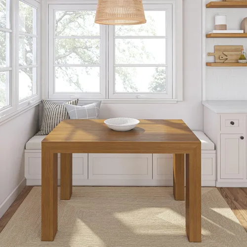 Vista 2 de Plank+Beam Mesa de comedor de 48 pulgadas, mesa de cocina de madera maciza de 48 pulgadas, mesa de cena rectangular para comedor, oficina en casa