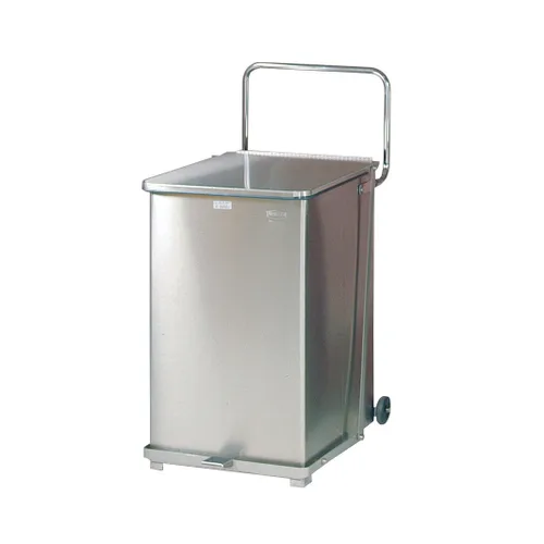 Vista 2 de Papelera con pedal de acero inoxidable Rubbermaid Commercial Defenders Biohazard de 95 litros para instalaciones hospitalarias/consultorios