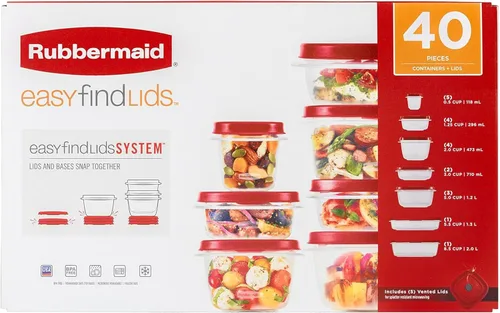 Vista 7 de Rubbermaid Contenedores de almacenamiento de alimentos de 42 piezas con tapas