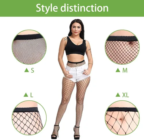 Vista 3 de Confonze Medias de red para mujer mallas de cintura alta medias de malla transparente sexy