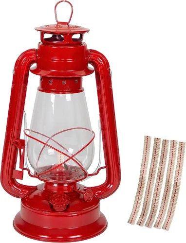 Vista 11 de Stansport Hurricane Lantern – Classic Metal Kerosene Oil Lamp with Glass Globe and Adjustable Wick – Portable Emergency Lighting & Decorative