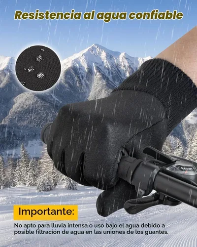 Vista 5 de FEWTUR Guantes de invierno para hombres y mujeres en clima frío - Guantes térmicos con dedos táctiles, guantes cálidos resistentes al agua para Negro