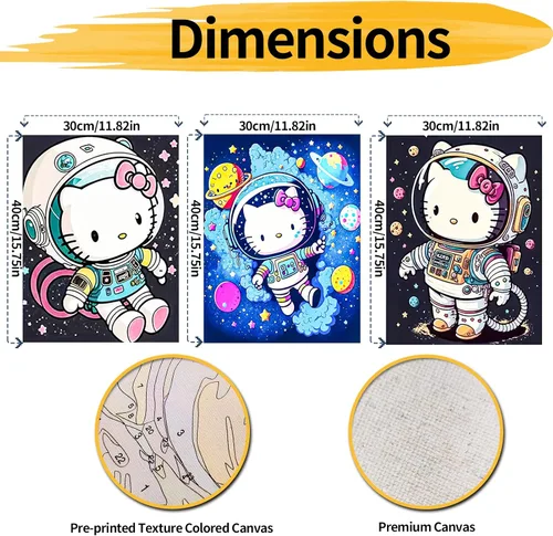 Vista 2 de YALKIN Pintura por números para adultos principiantes, paquete grande de 3 kits de pintura por números para adultos y niños, kits de pintura