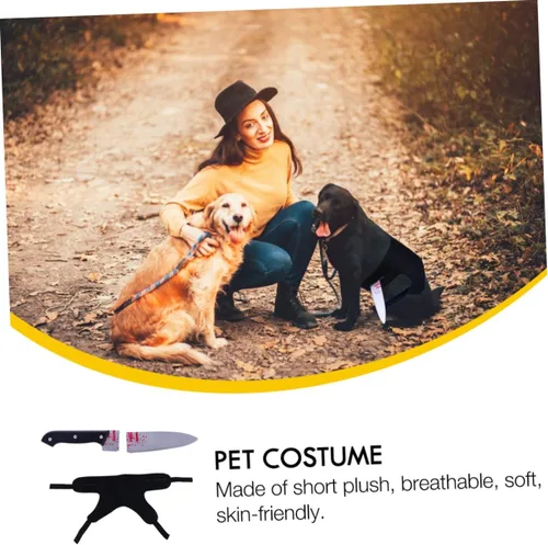 Vista 8 de HEALEEP 1Pc Halloween Dog Harness The Dog Short Plush ax Strap Black cat Harness pet Vampire Small Dog Turn into Decorate Pet Dog pet Outfit Puppy