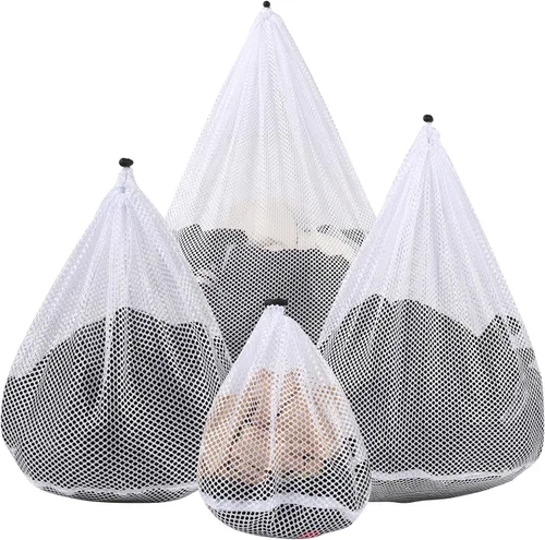 Vista 16 de 3 Piezas Bolsas de Malla para Lavandería Bolsas de Malla para Lavadora Jumbo para Ropa Delicada, Ropa de Cama, Juguetes con Cierre de Cordón