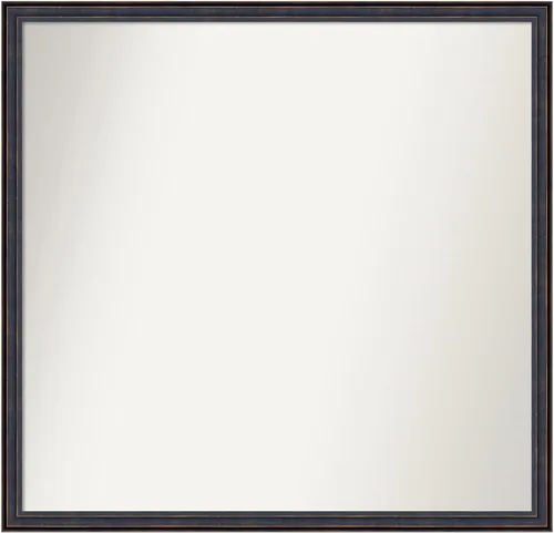 Vista 114 de Amanti Art Espejo de baño de bronce para sobre el fregadero, 25 x 26 pulgadas, espejo rectangular de bronce oscuro, marco de madera tradicional