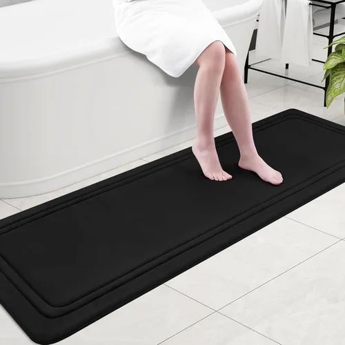 Vista 56 de Grandaily Alfombra de Baño de Espuma Viscoelástica 24x16, Ultra Suave, Antideslizante y Absorbente, Alfombras de Baño Lavables a Máquina y Secables