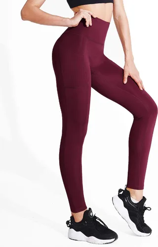 Vista 5 de Neleus calzas de yoga para mujer con bolsillo y cintura alta, para correr, con control de barriga