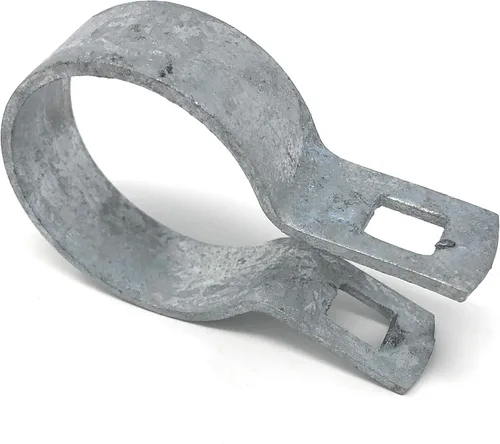 Vista 4 de Paquete de 10 bandas de soporte con pernos y tuercas para valla de eslabones de cadena, puerta, postes (1-5/8 pulgadas)