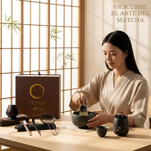 Vista 7 de ZENSO Juego de Batidor Matcha Premium – Kit de Ceremonia de Té Matcha Japonés de 10 Piezas Cuenco Matcha, Recipiente de Té, Batidor de Bambú