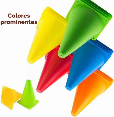 Vista 2 de 20 conos de agilidad de plástico de 7 pulgadas para niños, mini conos de construcción de seguridad de tráfico para fiestas, ejercicios, baloncesto