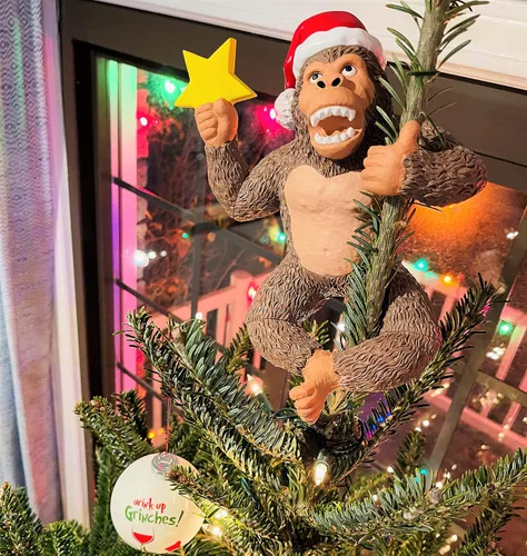 Vista 3 de Tree Buddees King Kong Climbing The Tree - Decoración para árbol de Navidad, grande, 10 pulgadas
