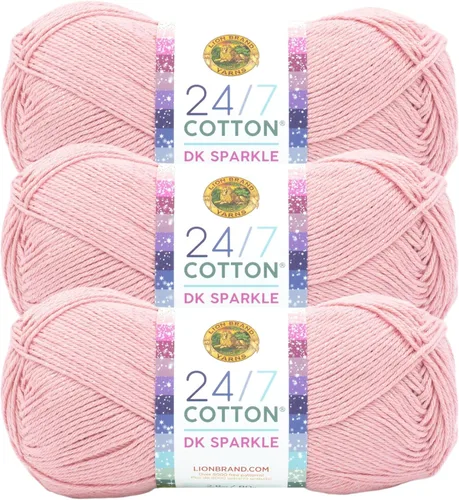 Vista 44 de Lion Brand Yarn Estampados DK de algodón 24/7, hilo para tejer, ganchillo y manualidades, azul, paquete de 1 Cotton Yarn for Knitting, Crochet