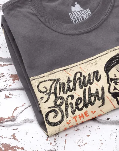 Vista 5 de Peaky Blinders T Shirt Mens Adults Arthur Shelby Poster Boxing Club Grey Top