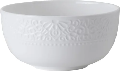 Vista 9 de Mikasa Abigail Bone China - Juego de vajilla ligera de 12 piezas resistente a las astillas, servicio para 4, color blanco