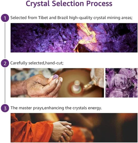 Vista 5 de Juego de 14 piedras de cristal curativo para chakras, con caja de madera de regalo para principiantes, meditación, reiki, yoga, colección