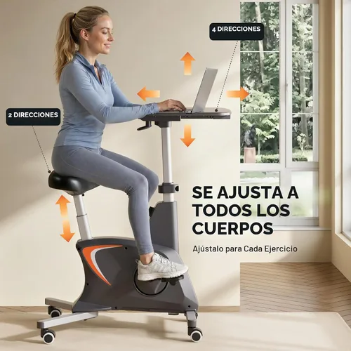 Vista 5 de FLEXISPOT V9 Exercise Bike with 2D Desktop, Space Saving Under Desk Bike with Removable Desk, Stationary Bikes Indoor Cycling Bikes with 8 Level V9