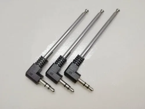 Vista 3 de Mini antena de radio FM de 0.138 in, antena FM telescópica masculina, paquete de 3, compatible con radio portátil, receptor estéreo para interiores